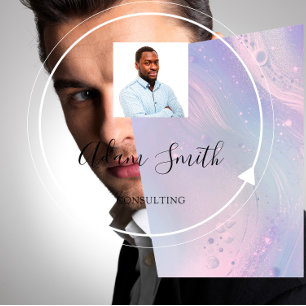 Cartão De Visita Quadrado Foto personalizada personalizada do logotipo QRCod