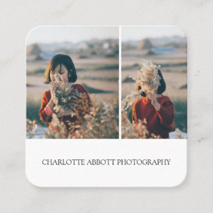 Cartão De Visita Quadrado Foto profissional minimalista moderna