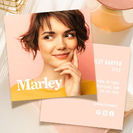 Cartão De Visita Quadrado Foto profissional moderna minimalista e simples