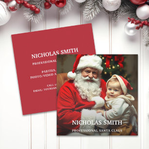 Cartão De Visita Quadrado Foto profissional Santa Claus