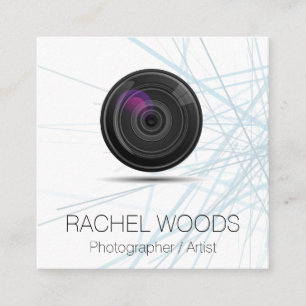 Cartão De Visita Quadrado Fotografia Artista Designer Lente de câmara