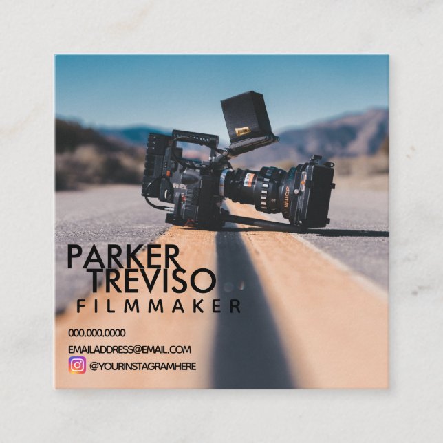 Cartão De Visita Quadrado Fotografia Cinematográfica (Frente)