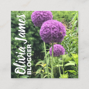 Cartão De Visita Quadrado Fotografia da Natureza Floral das Flores de Allium