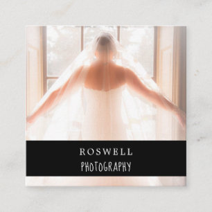 Cartão De Visita Quadrado Fotografia de Marble Elegante