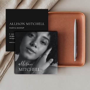 Cartão De Visita Quadrado Fotografia de Script Chic Moderno Professional