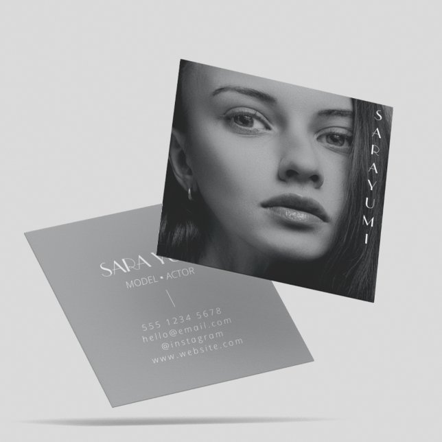 Cartão De Visita Quadrado Fotografia de Script Limpo de Fotografia Profissio (Criador carregado)