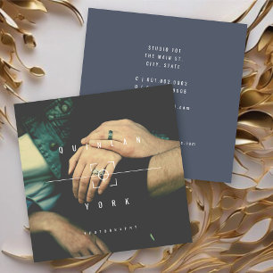 Cartão De Visita Quadrado Fotografia do Foco de Câmera Minimalista Moderna