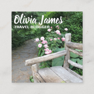 Cartão De Visita Quadrado Fotografia do Jardim Central de Rosas Rosa NYC