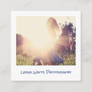 Cartão De Visita Quadrado Fotografia mínima fotógrafo branco moderno