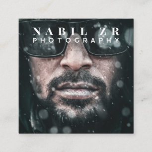 Cartão De Visita Quadrado fotografia mínima moderna a preto e branco