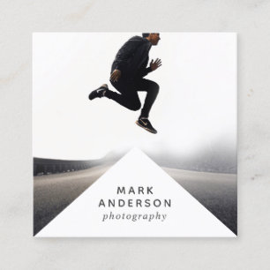 Cartão De Visita Quadrado Fotografia mínima   moderna geométrica do