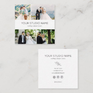 Cartão De Visita Quadrado Fotografia minimalista personalizada de 4