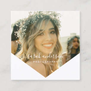 Cartão De Visita Quadrado Fotografia moderna da tipografia do roteiro