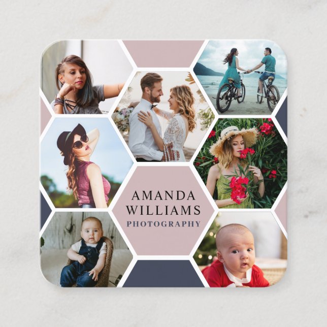 Cartão De Visita Quadrado Fotografia moderna do Honeycomb (Frente)
