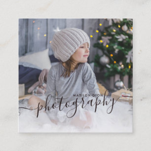 Cartão De Visita Quadrado Fotografia moderna e elegante mínima e simples