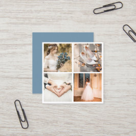 Cartão De Visita Quadrado Fotografia moderna elegante da colagem de fotos