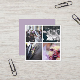 Cartão De Visita Quadrado Fotografia moderna elegante da colagem de fotos