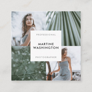 Cartão De Visita Quadrado Fotografia moderna elegante e mínima