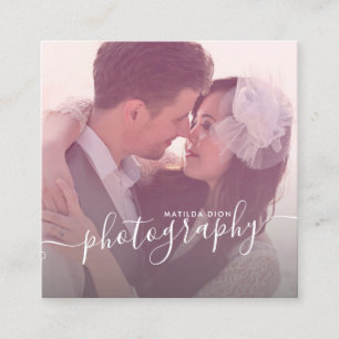 Cartão De Visita Quadrado Fotografia moderna, elegante e simples