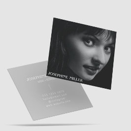 Cartão De Visita Quadrado Fotografia profissional simples e limpa