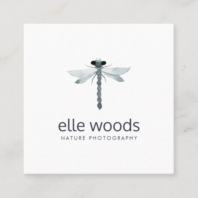 Cartão De Visita Quadrado Fotografia Simples White Professional Nature (Frente)