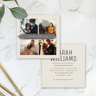 Cartão De Visita Quadrado Fotógrafo do Instagram do Script de Pincel Modern