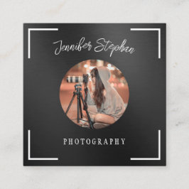 Cartão De Visita Quadrado Fotógrafo Freelance Código QR de Foto Personalizad