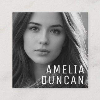 Cartão De Visita Quadrado Fotógrafo Minimalista Profissional Moderno