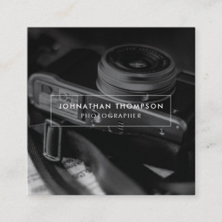 Cartão De Visita Quadrado Fotógrafo profissional minimalista moderno