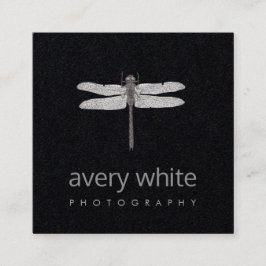 Cartão De Visita Quadrado Fotógrafo profissional preto simples