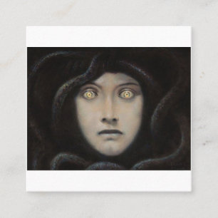 Cartão De Visita Quadrado Franz Von Stuck - Chefe Da Medusa