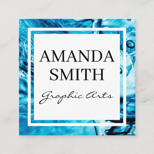 Cartão De Visita Quadrado Fundo da Água (Frente)