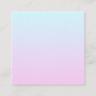 Cartão De Visita Quadrado Fundo de gradiente pastoso rosa e azul
