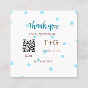 Cartão De Visita Quadrado Fundo de lua de mel Adicionar código Q R Nome do c
