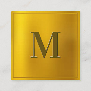 Cartão De Visita Quadrado Fundo Gradiente Dourado   Monograma