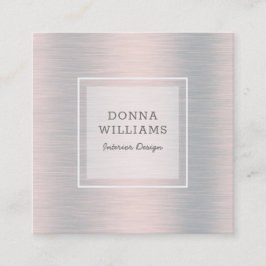 Cartão De Visita Quadrado Fundo metálico de cinzas prateadas leves