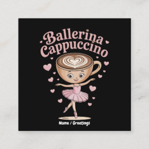 Cartão De Visita Quadrado Funny Ballerina Cappuccina Memória Italiana do Bra