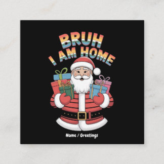 Cartão De Visita Quadrado Funny Holiday Gift Bringer Humor Festive Winter 