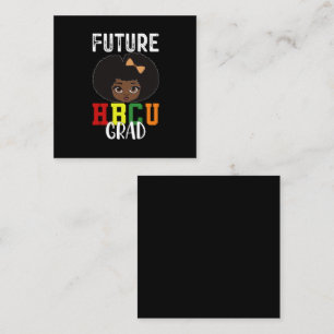Cartão De Visita Quadrado Futuro Graduada de HBCU Garota Graduação Faculdade