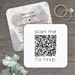 Cartão De Visita Quadrado Gabinete de Foto de Site de RSVP RSVP de Pacote 10<br><div class="desc">Compartilhe uma de suas fotos de noivado ou casamento e simplifique as respostas de RSVP com cartões quadráticos de código QR modernos. A parte traseira do cartão inclui todos os detalhes de celebração de sua escolha, como instruções, site ou solicitações especiais. A imagem e todo o texto são simples de...</div>