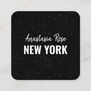 Cartão De Visita Quadrado Galáxia Mineral Mínima de Brilho Branco Moderno 