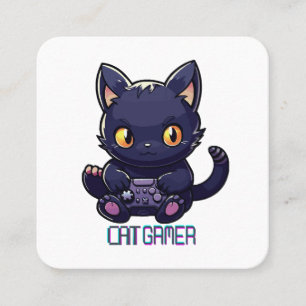 Cartão De Visita Quadrado Gamer Felino