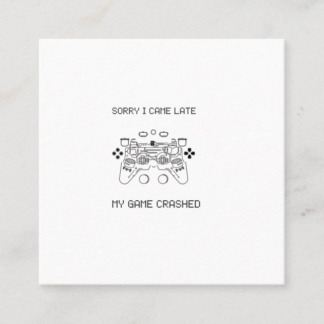 Cartão De Visita Quadrado Gaming gamer_game engraçado travou (Frente)