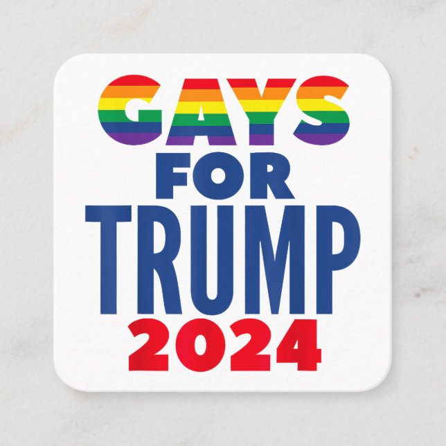 Cartão De Visita Quadrado Gay Para A Eleição De Trump 2024 (Frente)