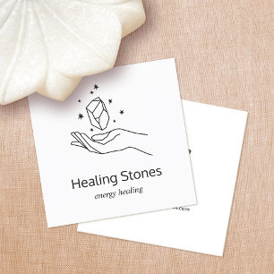 Cartão De Visita Quadrado Gemstone Energy Crystal Healer