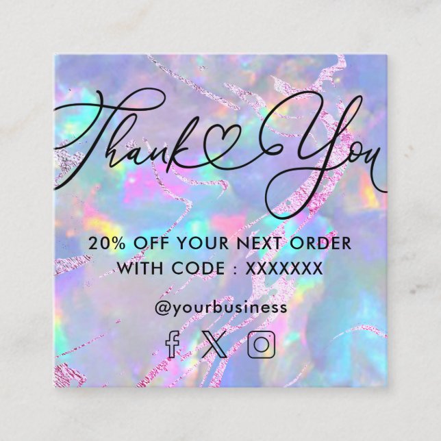 Cartão De Visita Quadrado gemstone opal (Frente)