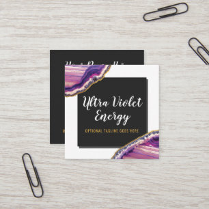 Cartão De Visita Quadrado Gemstone Ultra Violeta Roxo Gemstone
