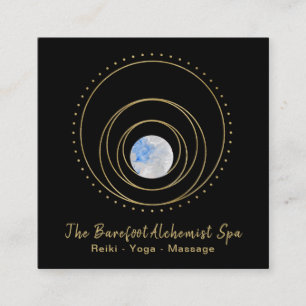 Cartão De Visita Quadrado *~* Geometria Dourada Geométrica Sagrada Boho Có