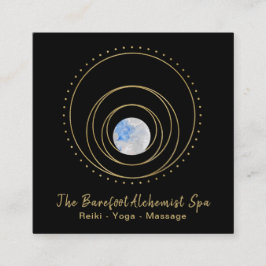 Cartão De Visita Quadrado *~* Geometria Dourada Geométrica Sagrada Boho Cósm