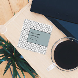 Cartão De Visita Quadrado Geométrico Moderno Preto e Branco